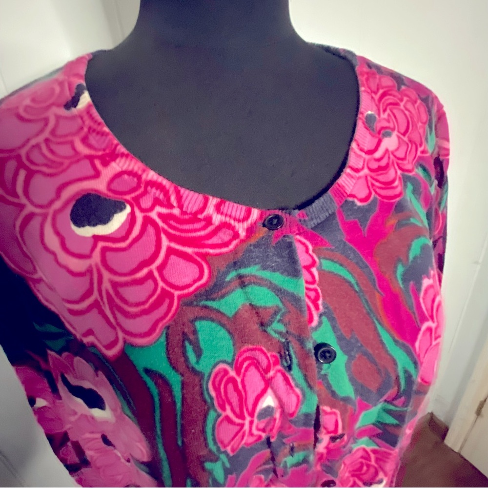 Vintage Talbot’s Multicolor Floral Cotton Long Sleeve Women’s Sweater 3x  .